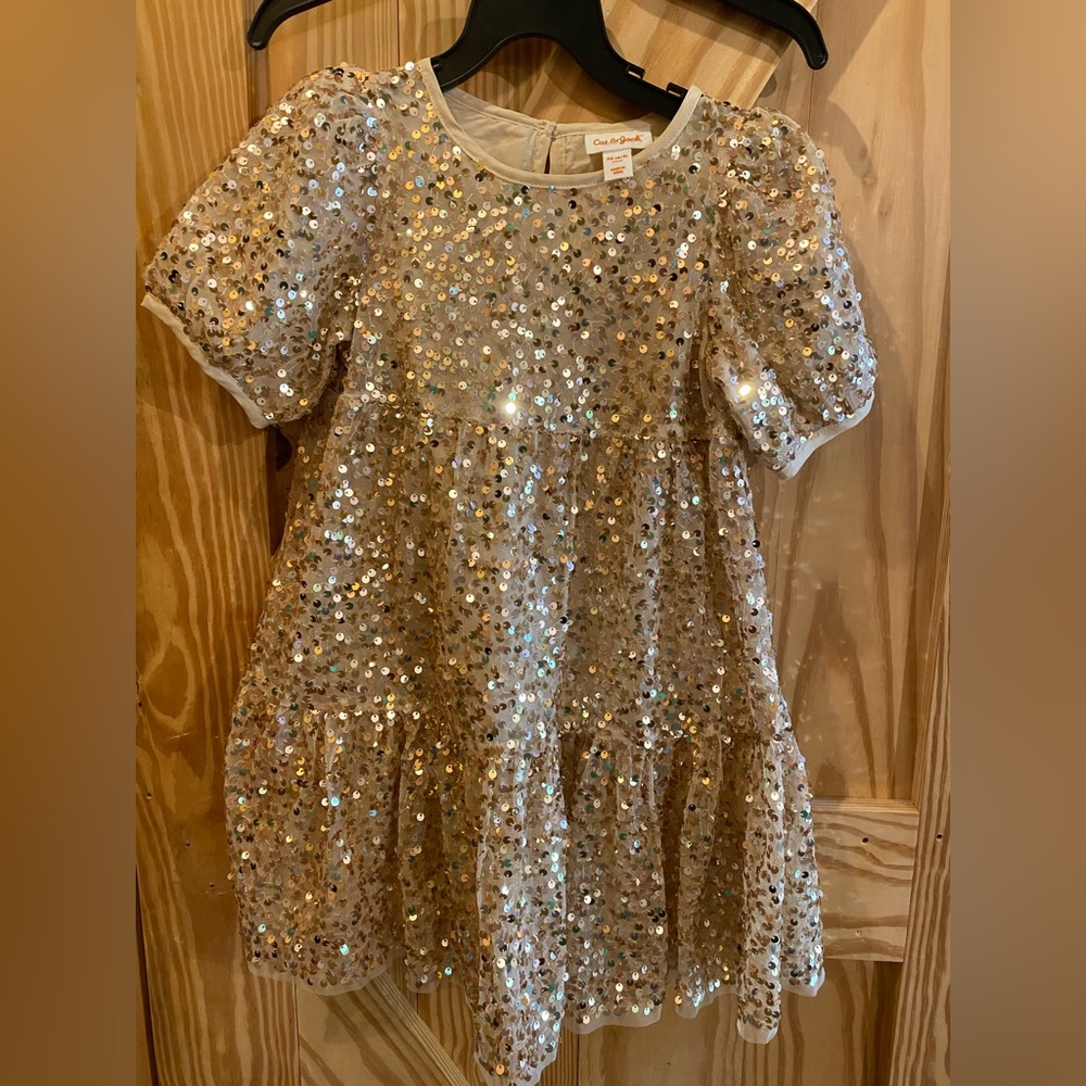 Cat & Jack Sequin Top in Gold and Silver